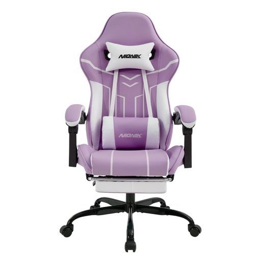 NIONIKゲーミングチェアオットマン付き幅広座面オフェスチェア連動ひじ掛けハイバックgamingchairゲーム用チェア多機能135°リクライニングPCゲーミングチェア静音キャスター高さ調節できパ…