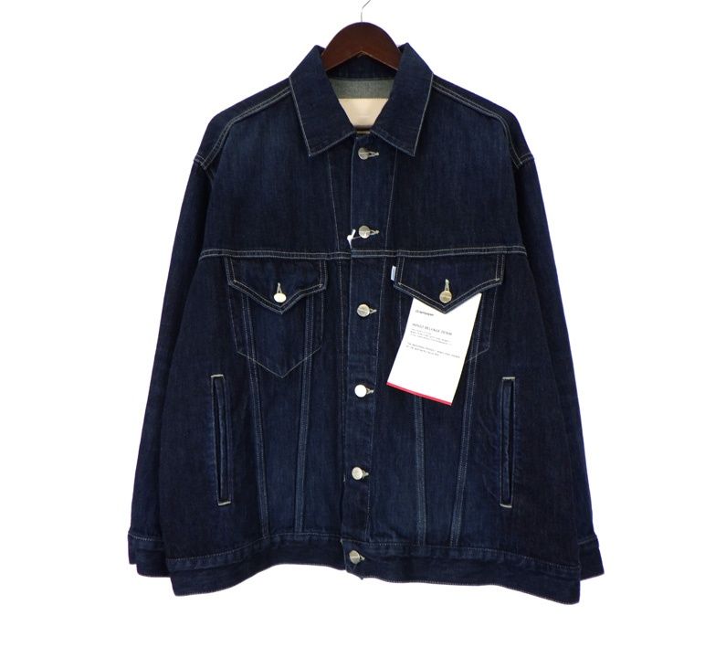 グラフペーパー Graphpaper 【 Selvage Denim Trucker Jacket GU261 20055DB 】 インディゴ ダーク フェード セルビッジ デニム トラッカー ジャケット 49744