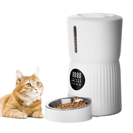 Surfola自動給餌器猫犬うさぎタイマー式[Wi-Fi/スマホ不要]ペット給餌器1日6食定時定量4L大容量2WAY給電水洗い可能音声録音ステンレス皿手動給餌お手入れ簡単日本語説明書付きSP01