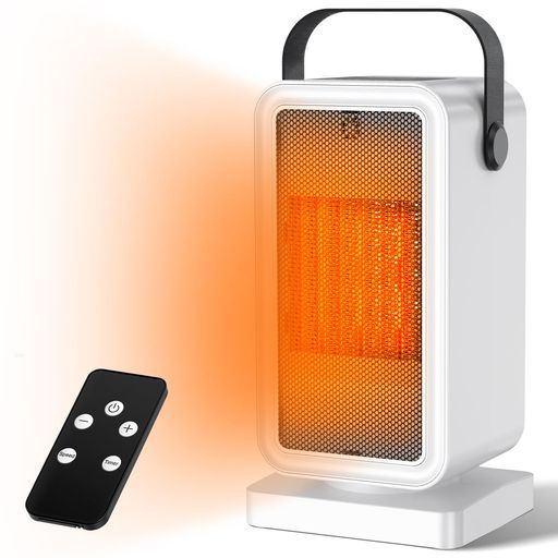 BOTISONEセラミックヒーター小型【2025冬新登場2秒瞬暖ECO知能恒温&節電対策】PTCセラミックファンヒーター15-35°C恒温2段階温風切替1-12Hタイマー機能リモコン付きマイナスイオン