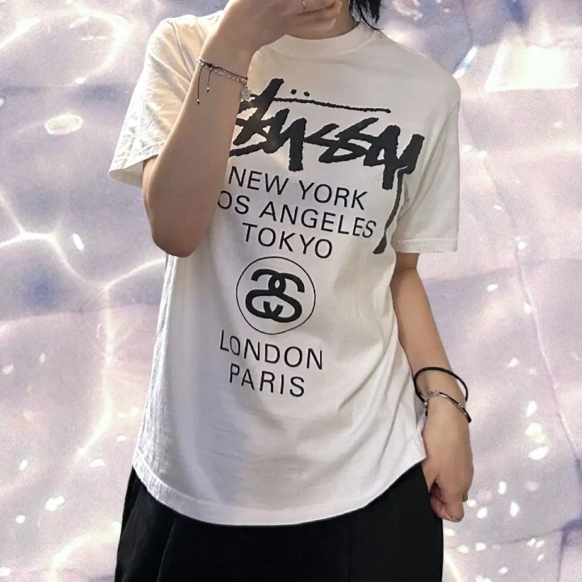 STUSSY WORLD TOUR 半袖 Tシャツ 白 S