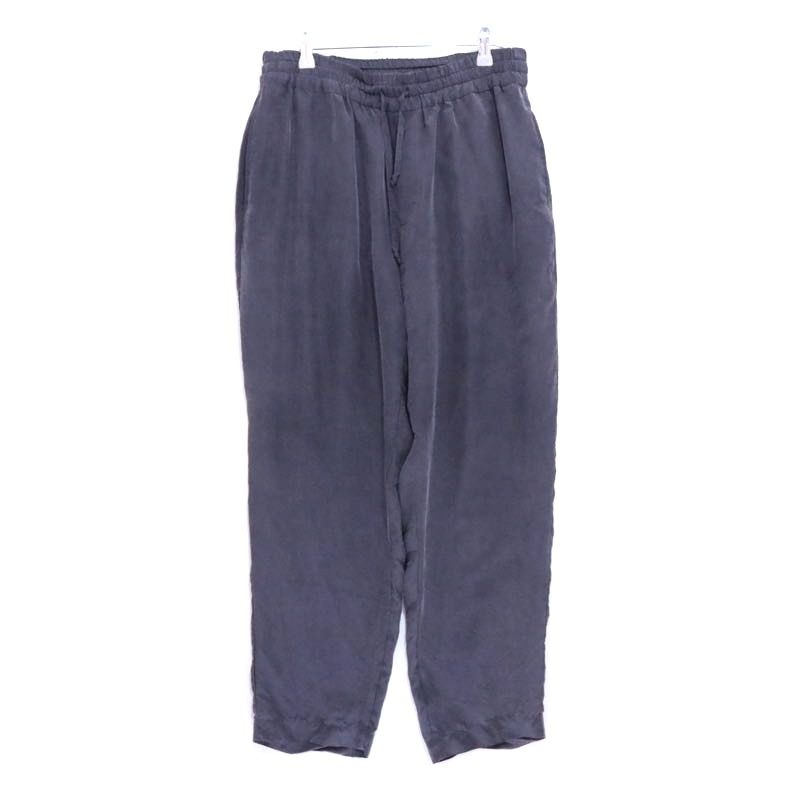 【中古B】メンズ L モンサオ ウォッシャブルシルク イージーパンツ moncao Washable Silk Easy Pants ネイビー シルク100% 送料無料