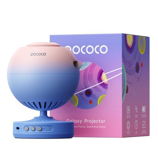 POCOCOプラネタリウム家庭用スタープロジェクターライトベッドサイドランプ5K超高透過レンズ&200万画素回転ディスクタイマー機能付き交換可能な光学フィルムディスク付き子供安眠サポー…