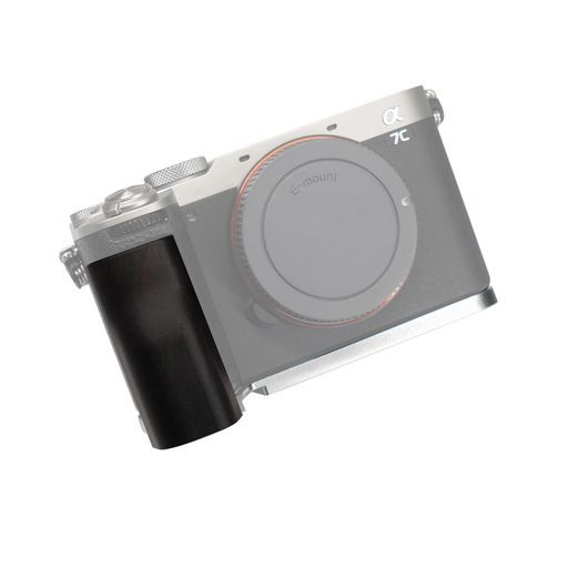 SIUTATDSHカメラグリップ対応sonyソニーA7C2a7ciiA7CMark2カメラ専用L型クイックリリースプレート、実木製ハンドル、三脚設置でき(黒檀銀板)