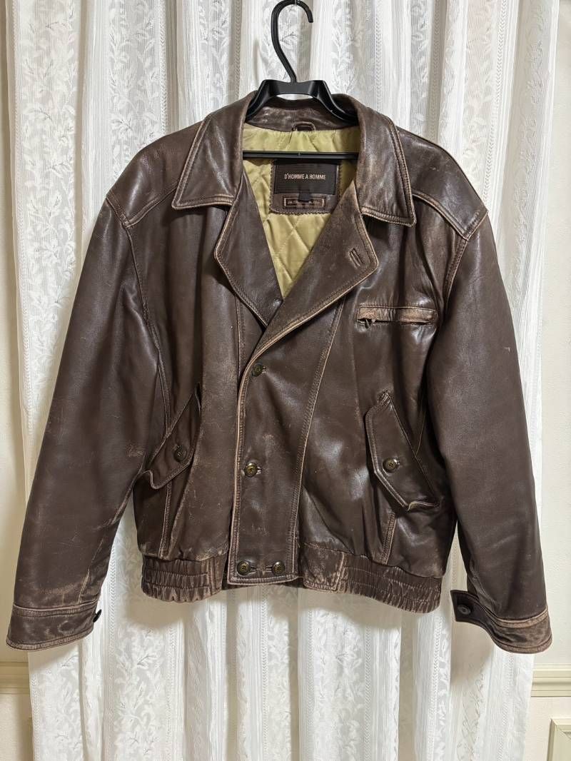 D'HOMME A HOMME ドムアオム ヴィンテージ 古着 レザー ブルゾン