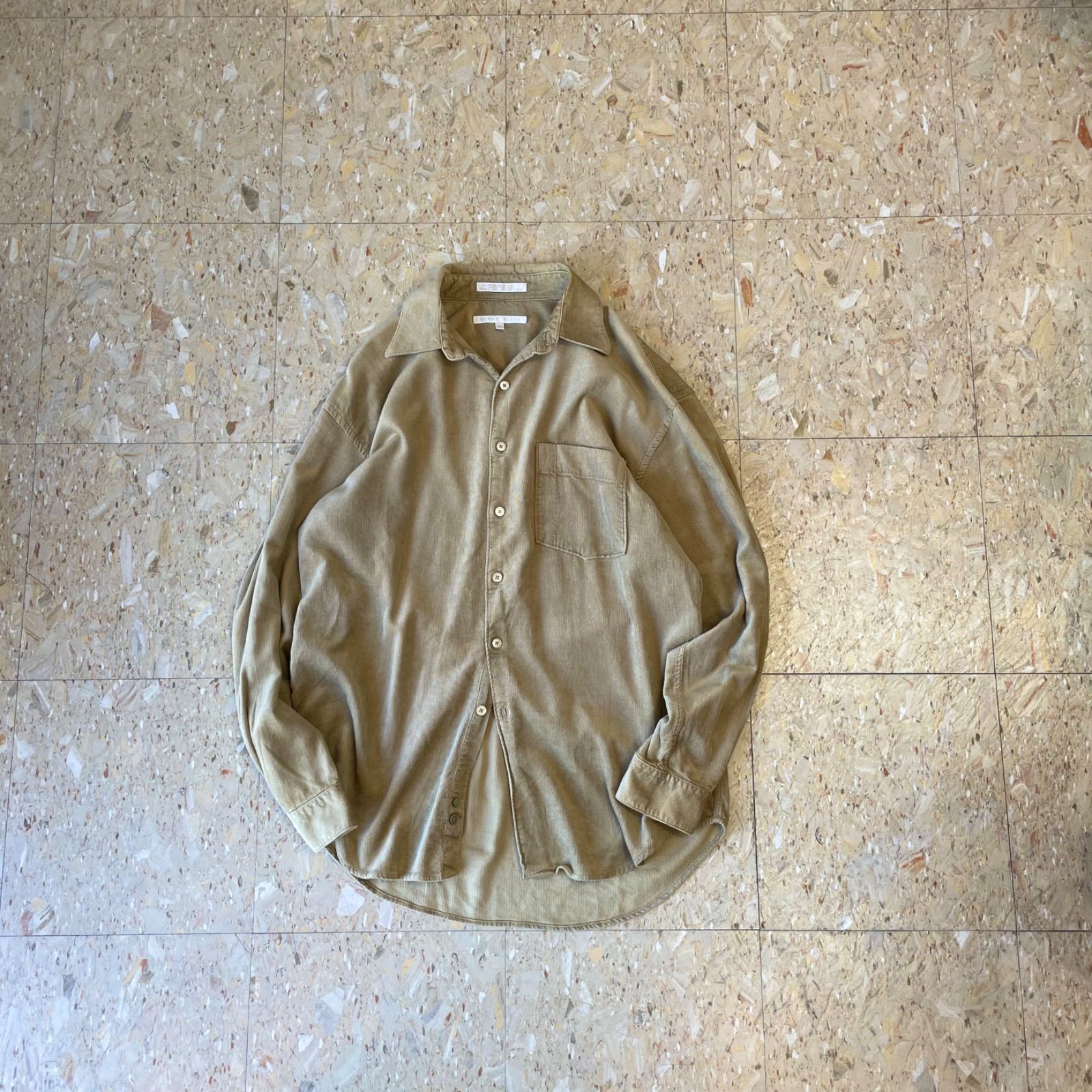 90s 【Perry Ellis】 ペリーエリス コットンレーヨン コーデュロイ シャツ size.L