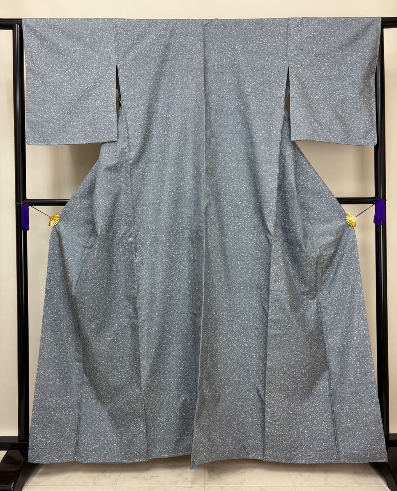 小袷 袷 霰文 たたき染め 上質