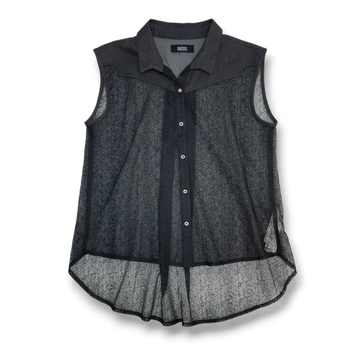 DIESEL 00's シースルー スリーブレス シャツ