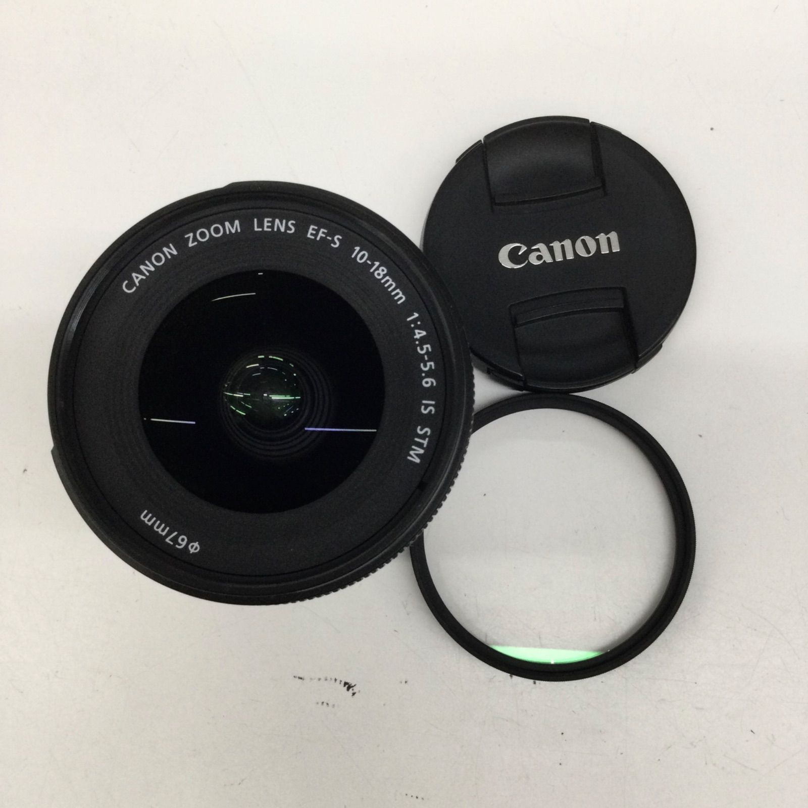 ※ベタつきあり Canon キャノン 望遠レンズ EF-S10-18mm F4.5-5.6 IS STM レンズフィルター付き