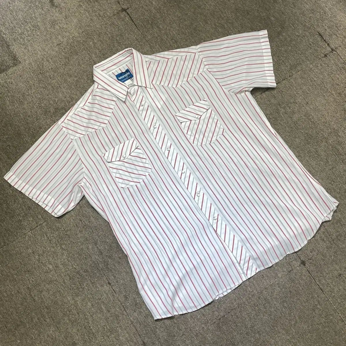 (XL) Wrangler ラングラー ストライプ ウェスタン 半袖 シャツ