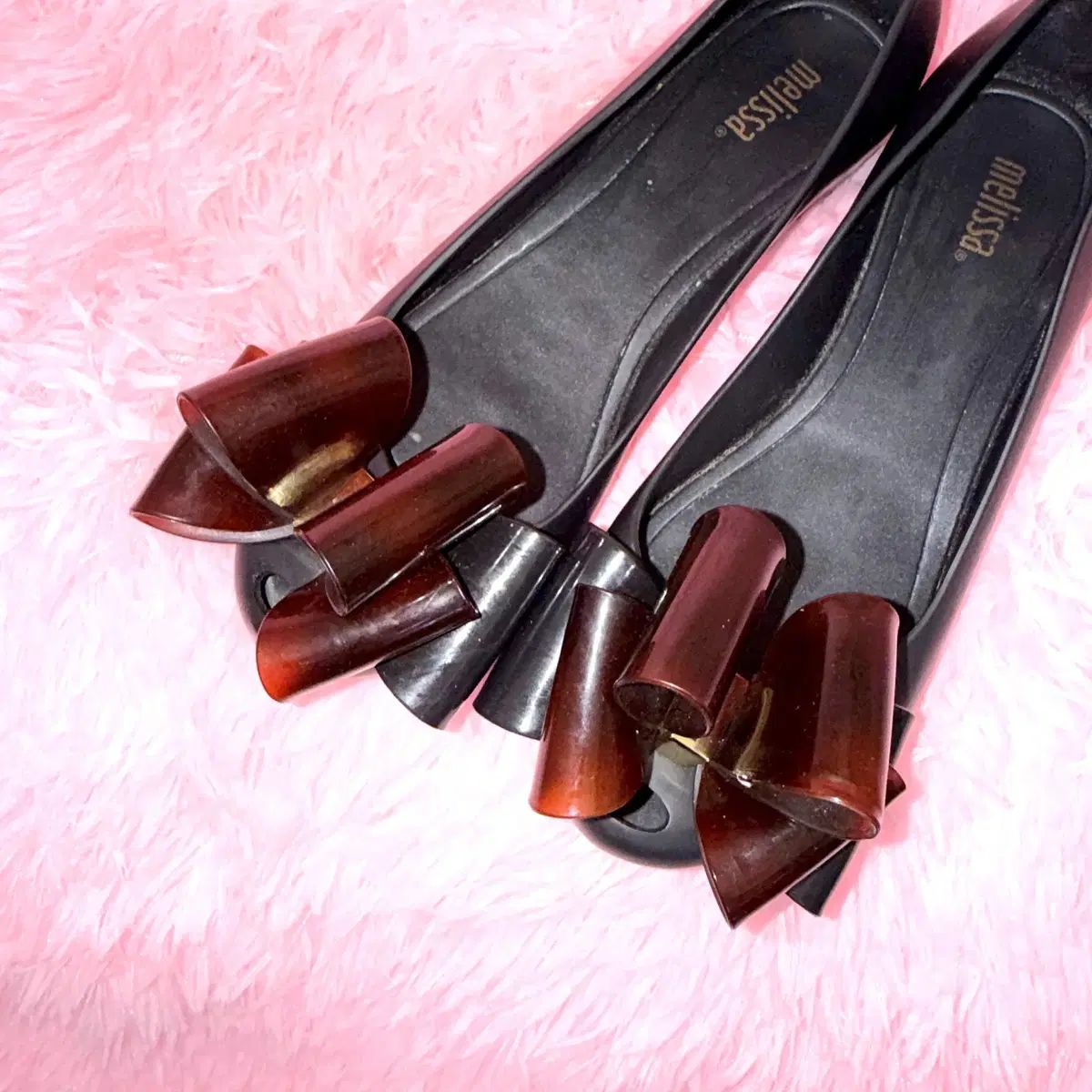 235 Melissa メリッサ リボン トリプル ボー ゼリー シューズ 235 Melissa メリッサ リボン トリプル ボー ゼリー シューズ