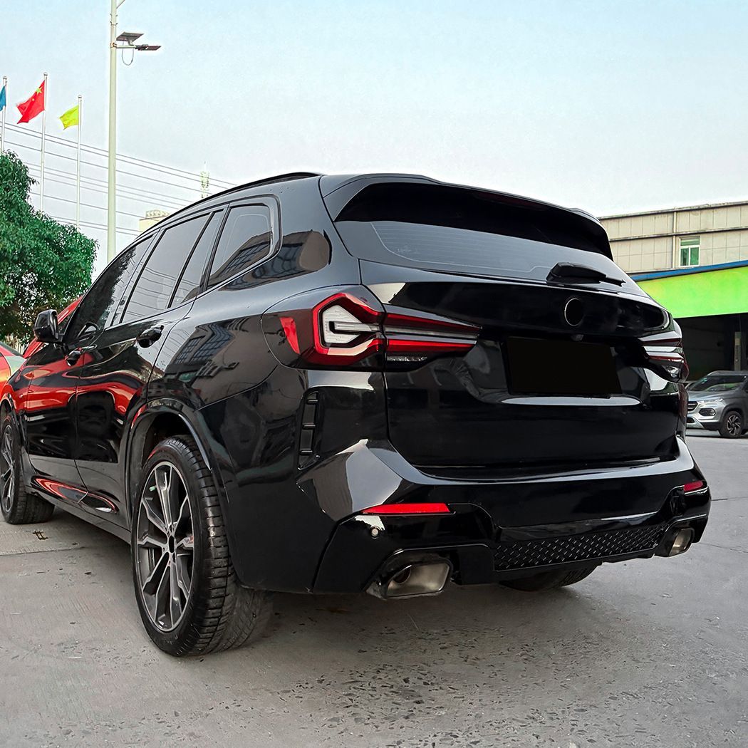 BMW X3 G01 LCI M Sport (2022-2024) 専用 リアディフューザー リップスポイラー カーボン調/ピアノブラック ABS製 ドレスアップ効果 走行安定性向上 リアビューシャープ 簡単取付 車種専用 高品質 送料無料