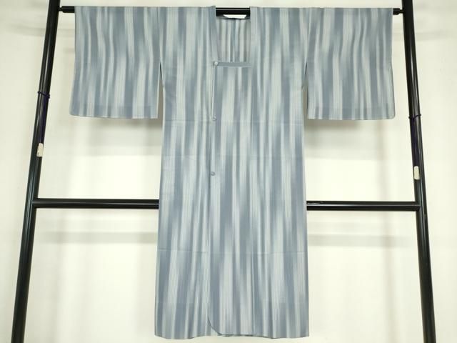 平和屋着物▽道行コート　スリーシーズン　春夏秋　塵除け　紗　縞　ロング丈　正絹　逸品　DABE4133az