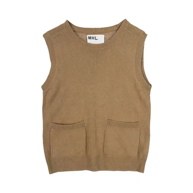 マーガレットハウエル (WOMEN - M) コットン リネン ポケット ニット ベスト