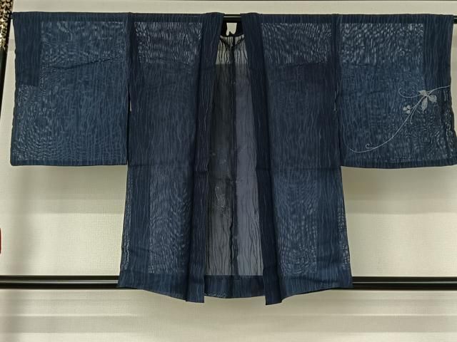 平和屋着物▽羽織　スリーシーズン　春夏秋　塵除け　花唐草文　正絹　逸品　AABH5715jh