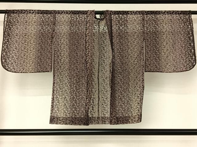 平和屋着物▽羽織　スリーシーズン　春夏秋　塵除け　草花文　正絹　逸品　AABH9816jh