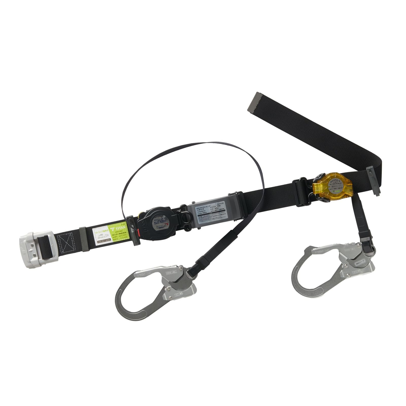 [タイタン] REELOCK SIINEOライト胴ベルト型墜落制止用器具 SLN505-BL-M スライドバックル 巻取式補助ロープ [BL(ブラック)] [巻取式補助ロープ] [M]