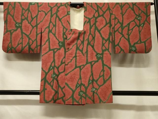 平和屋着物＃道行コート　絞り　枝花文　正絹　逸品　CABF1596in