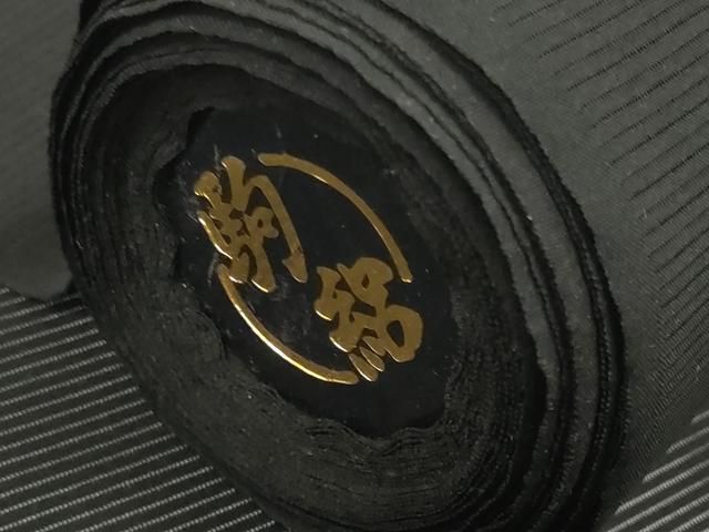 平和屋着物＊夏物　黒紋付　黒反物　着尺　駒絽　堅牢染　泥染　神路黒　逸品　未使用　DABD7778zzz