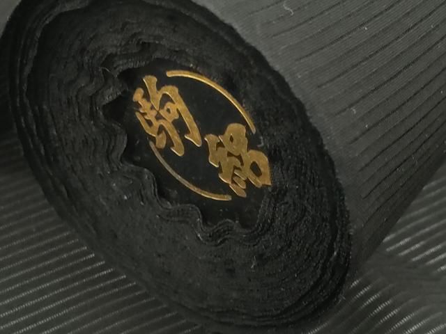 平和屋着物＊夏物　黒紋付　黒反物　着尺　駒絽　泥染　逸品　未使用　DABD7779zzz