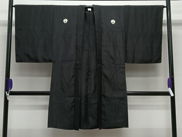 平和屋着物∞男性　長羽織　単衣　黒紋付　正絹　逸品　CABE5097ua 15,184円