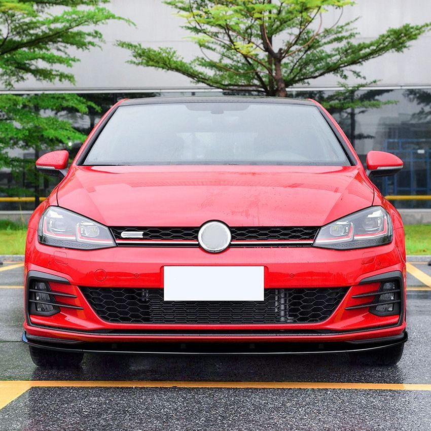 フォルクスワーゲン ゴルフ7.5 Golf MK7.5 GTI R R-Line 17-19 フロントリップスポイラー フロントアンダースポイラー ピアノブラック カーボン柄 外装アクセサリー 立体感アップ スポーティー フロント下部保護 ドレスアップパーツ