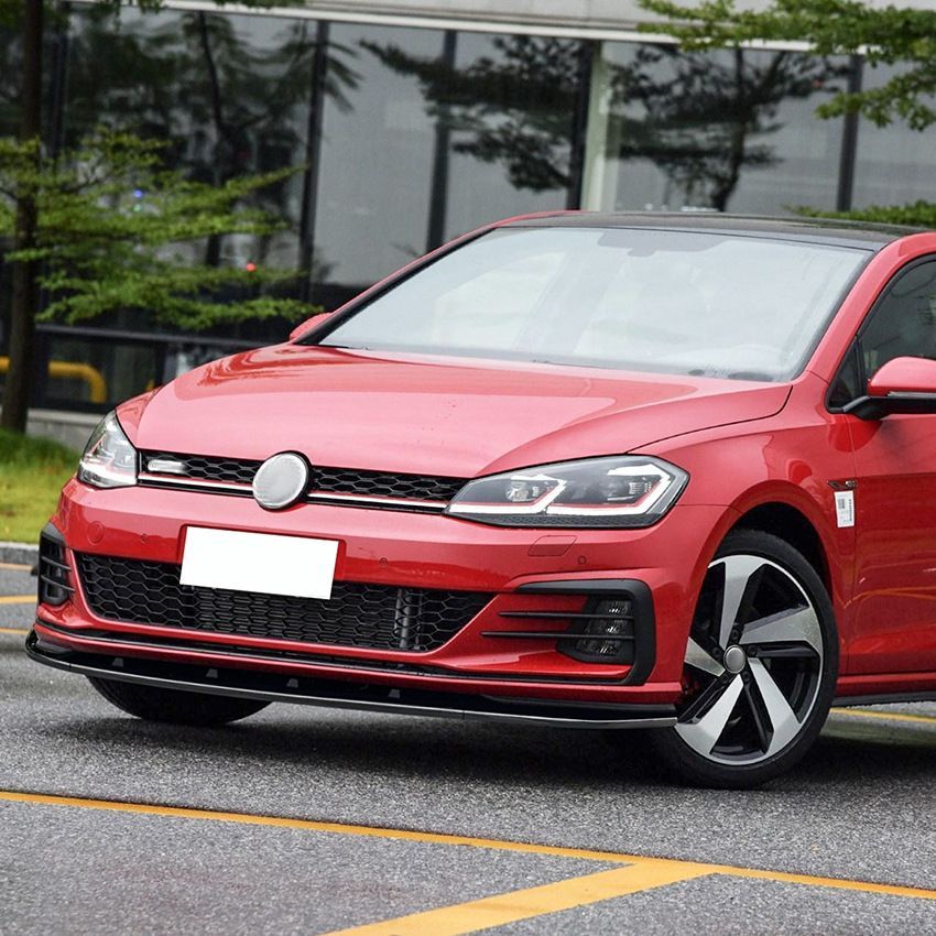 フォルクスワーゲン ゴルフ7.5 Golf MK7.5 GTI R R-Line 17-19 フロントリップスポイラー フロントアンダースポイラー ピアノブラック カーボン柄 外装アクセサリー 立体感アップ スポーティー フロント下部保護 ドレスアップパーツ