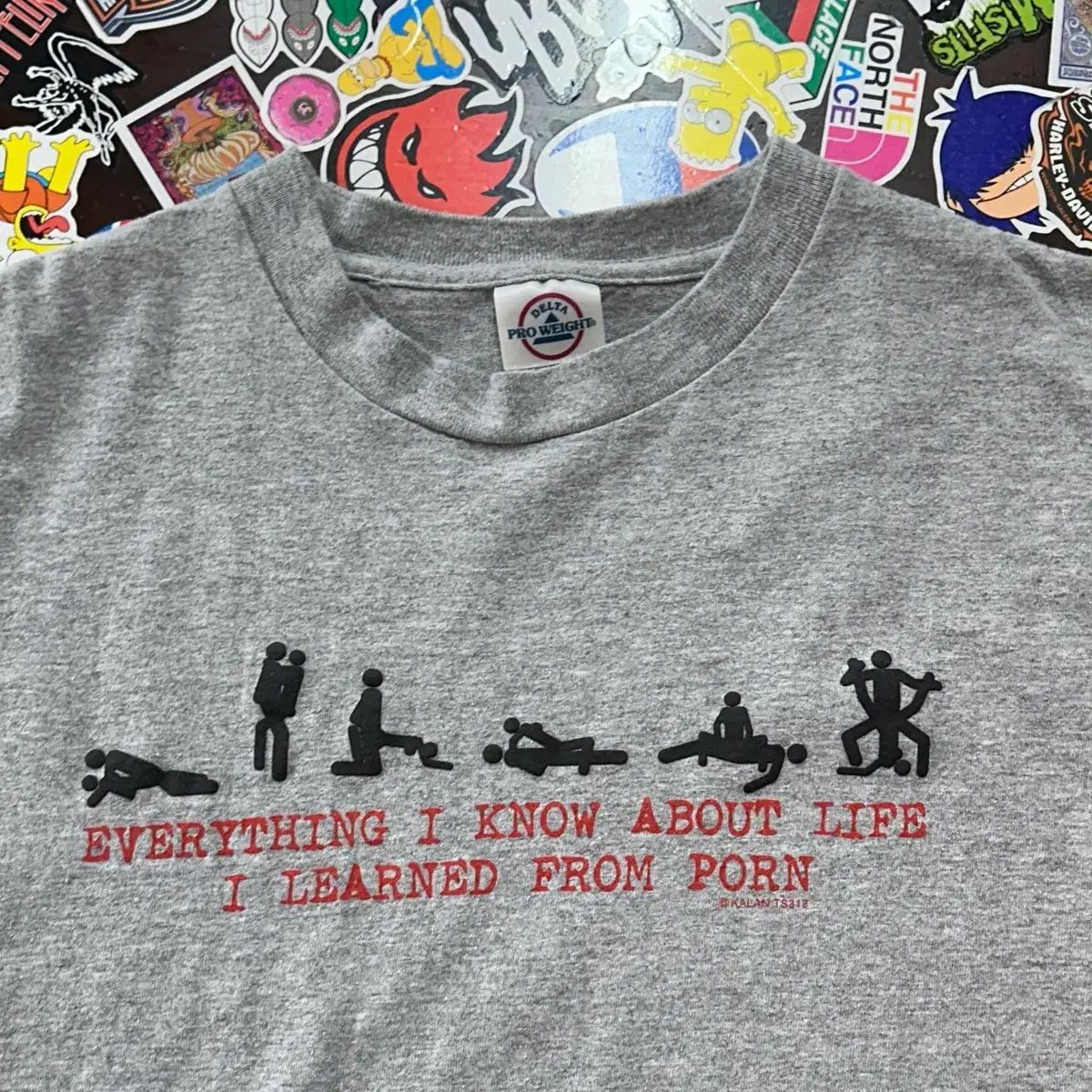 00s 私は人生4カットの全てをポルノを通して学んだ ヴィンテージ Tシャツ L