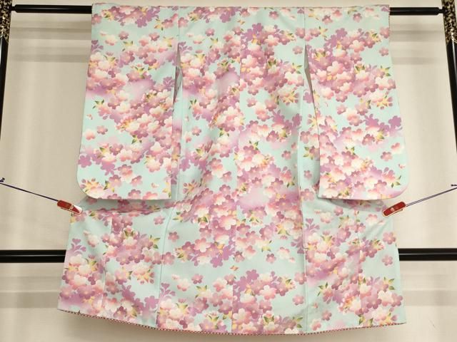 平和屋着物[]七五三　女の子　３歳　祝着　三つ身　舞桜文　金彩　AABH2921ja