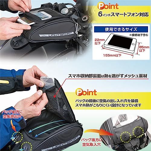 タナックス(Tanax) MOTOFIZZ タンクバッグ ライトスポルトタンクバッグ ブラック MFK-258★ 51fdd135
