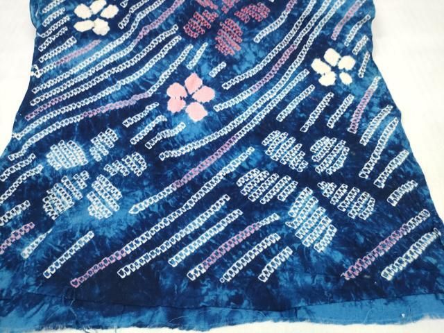 平和屋着物＊夏物　有松鳴海絞り　浴衣　反物　着尺　花散らし　綿　逸品　未使用　DABD7795zzz