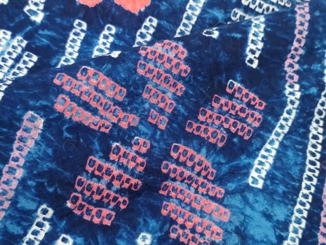 平和屋着物＊夏物　有松鳴海絞り　浴衣　反物　着尺　花散らし　綿　逸品　未使用　DABD7795zzz
