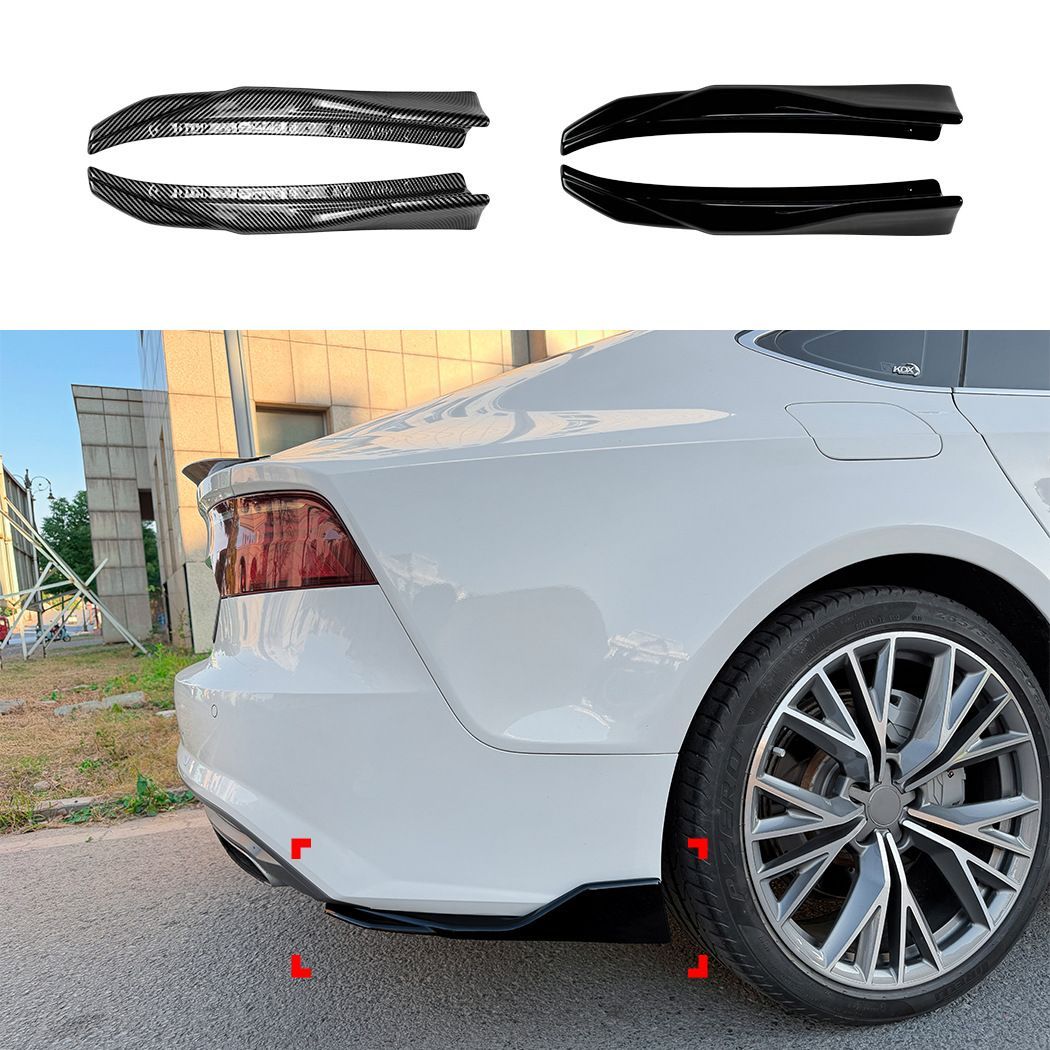 Audi A7 C7後期 Sline (アウディA7 C7後期 Sライン) 専用 リアバンパーカナード ABS製 カーボン調/ピアノブラック 2色選べる ドレスアップ効果 走行安定性向上 リアビューシャープ 簡単取付 車種専用設計 高級感 スポーティ 送料無料