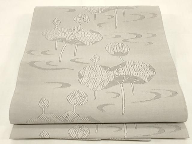 平和屋着物●綴れ　八寸名古屋帯　蓮　正絹　逸品　CABF6313dy