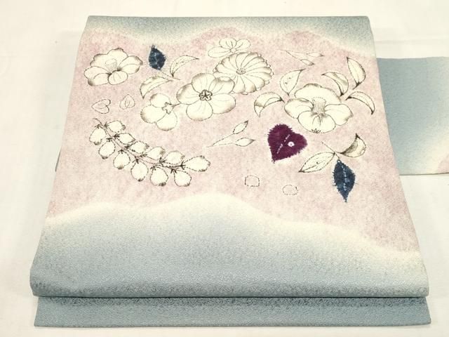 平和屋着物●九寸名古屋帯　辻が花　手描き　絞り　正絹　逸品　CABF6315dy
