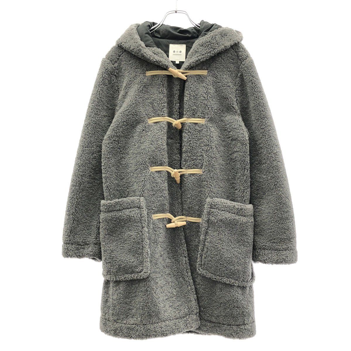 three dots スリードッツ パイル地ダッフルコート OK702M グレー S