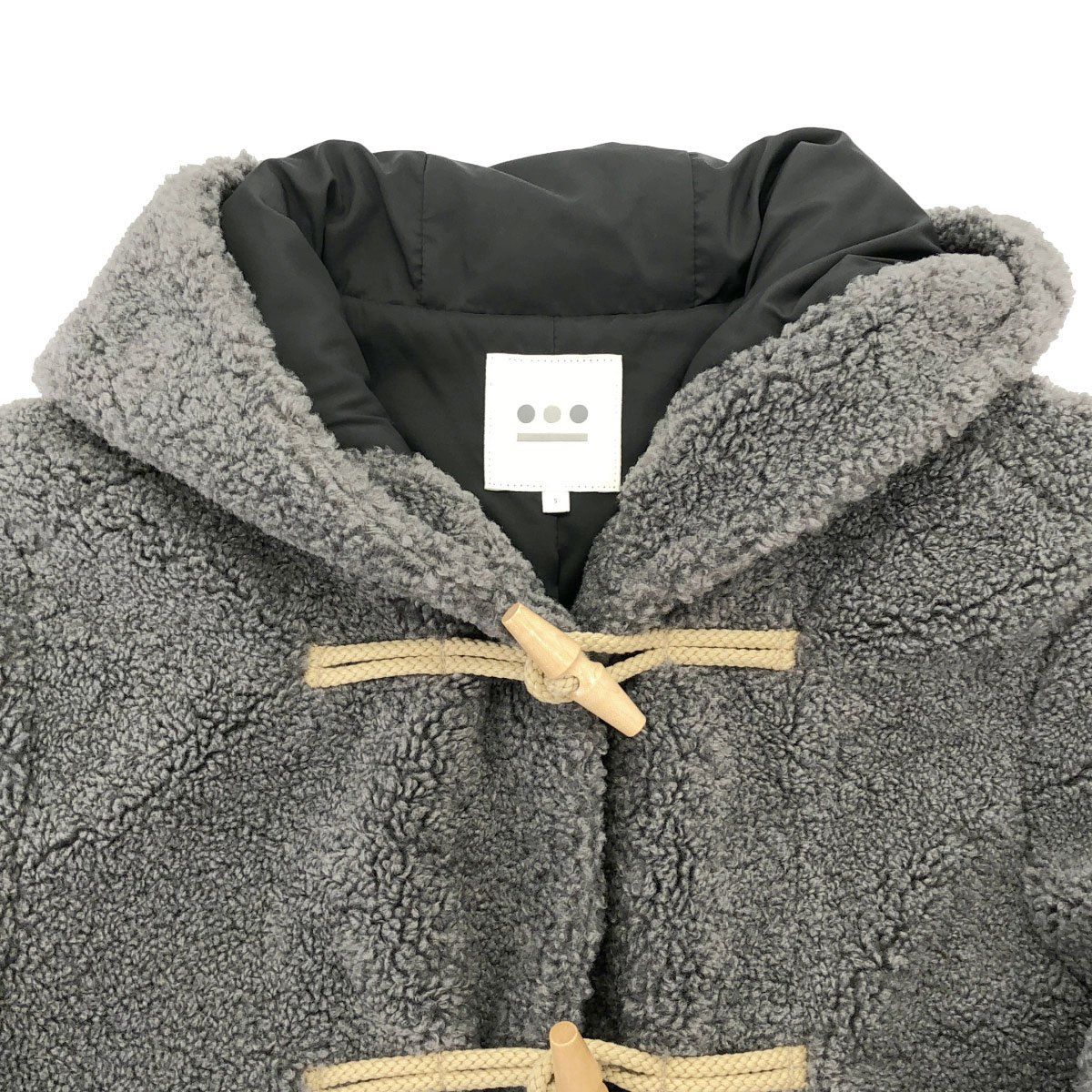three dots スリードッツ パイル地ダッフルコート OK702M グレー S