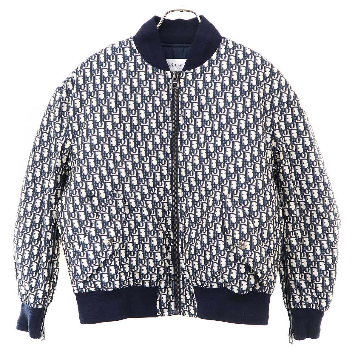Christian Dior クリスチャンディオール オブリ―ク ジャカード テニカル タフタ ボンバージャケット 317C67A2970 ネイビー F34