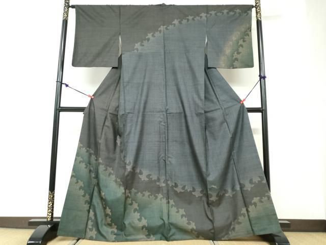 平和屋着物●本場大島紬　訪問着　9マルキ　抽象文様　正絹　逸品　DABD9801ud