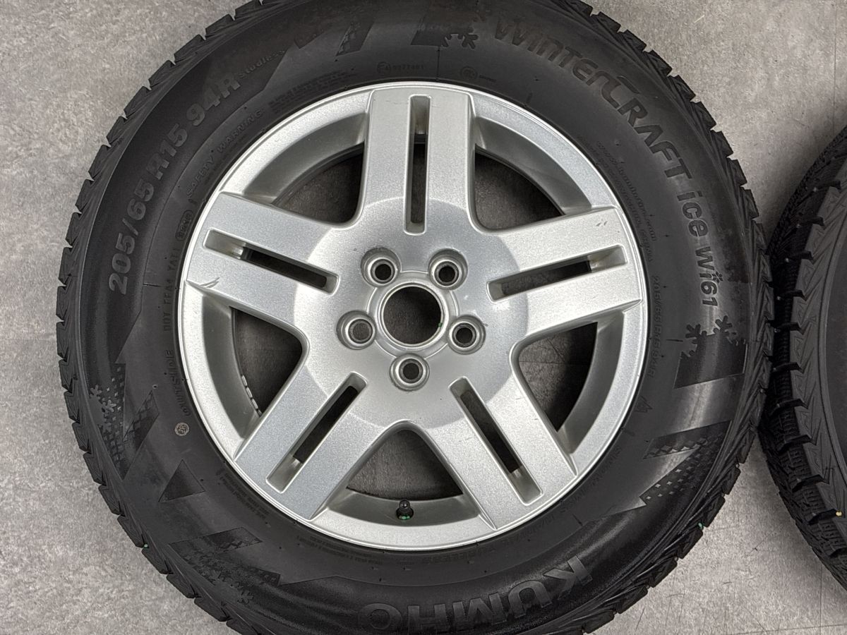 【正規品】フォルクスワーゲン 1J ゴルフ4 純正 15in 6J +38 PCD100 クムホ WinterCRAFT ICE wi61 205/65R15 品番：1J0601025Q VW T-CROSS
