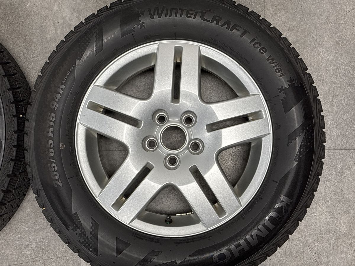 【正規品】フォルクスワーゲン 1J ゴルフ4 純正 15in 6J +38 PCD100 クムホ WinterCRAFT ICE wi61 205/65R15 品番：1J0601025Q VW T-CROSS