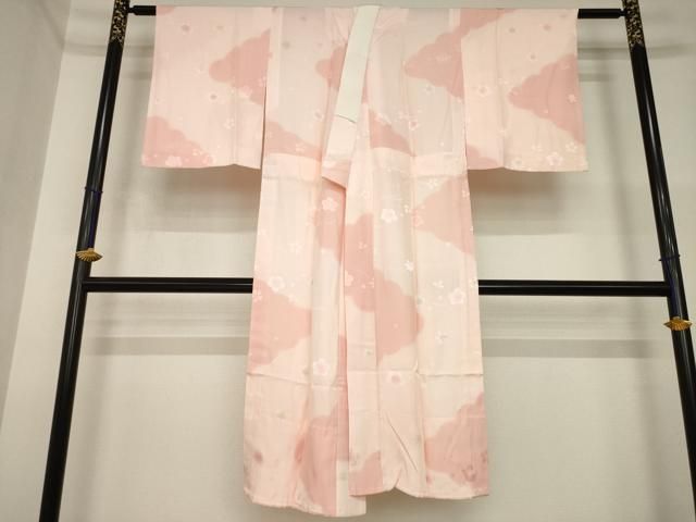 平和屋着物●長襦袢　無双仕立て　雲重ね花文　暈し染　正絹　逸品　AABI4426ck