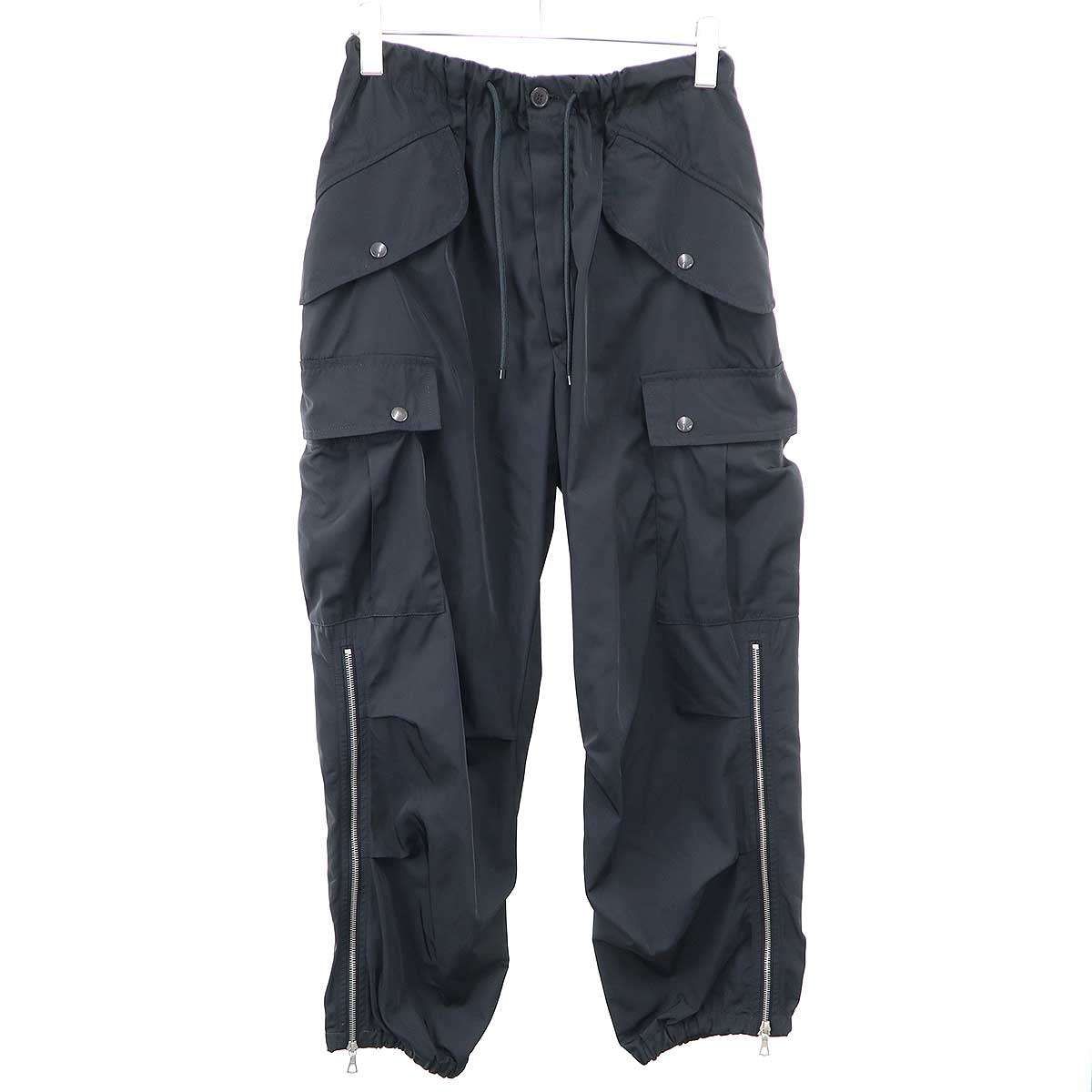 DRIES VAN NOTEN ドリスヴァンノッテン 24SS PENTIN SV 8210 M.W.PANTS ナイロンカーゴパンツ ブラック S