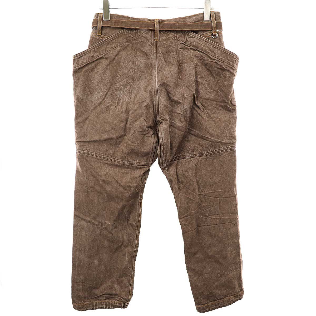 sacai サカイ 25AW Denim Pants ベルテッドデニムパンツ 25-03756M ブラウン 2