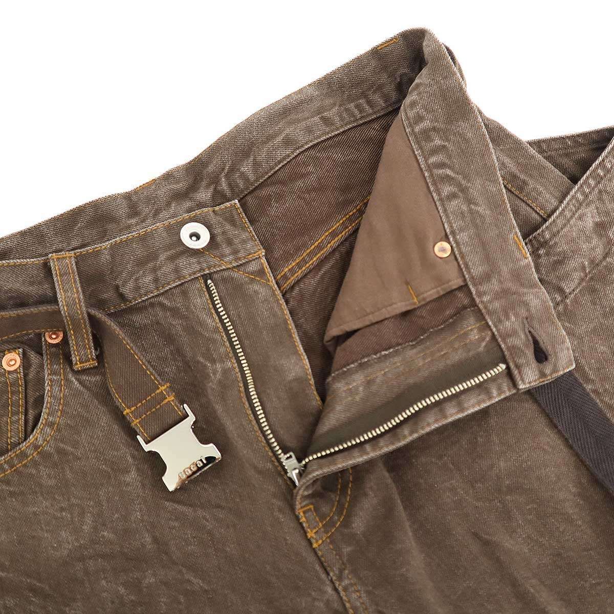 sacai サカイ 25AW Denim Pants ベルテッドデニムパンツ 25-03756M ブラウン 2