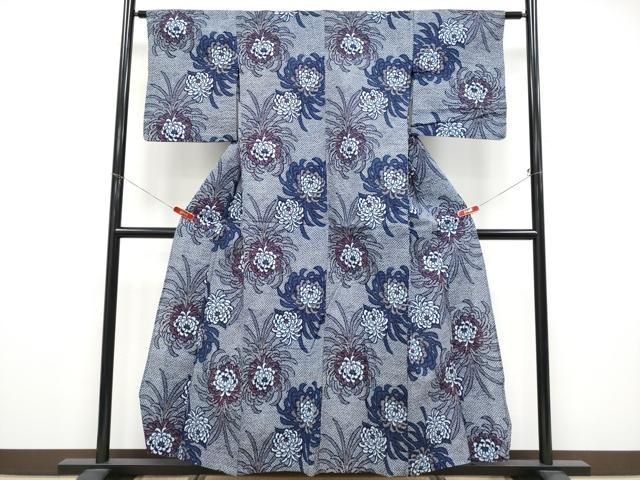 平和屋着物∴夏物　浴衣　乱菊　リップル生地　綿　逸品　CABF2743tx