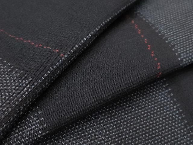 平和屋着物▽本塩沢　単衣　やまだ織　市松文様　正絹　逸品　未使用　AABI0229st