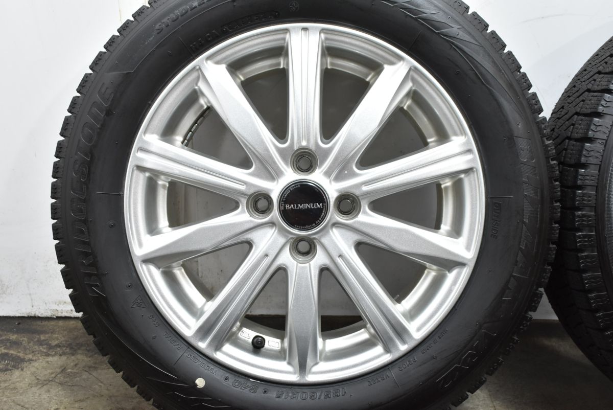 【ヤリス アクア 等に】バルミナ 15in 5.5J +45 PCD100 ブリヂストン ブリザックVRX2 185/60R15 カローラ フィールダー フィット スイフト 【ヤリス アクア 等に】バルミナ 15in 5.5J +45 PCD100 ブリヂストン ブリザックVRX2 185/60R15 カローラ フィールダー フィット スイフト