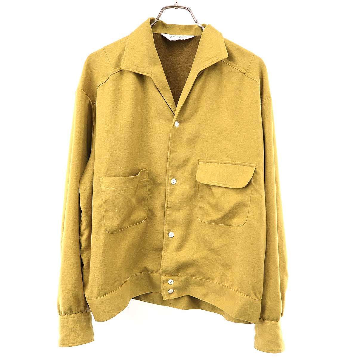 ANCELLM アンセルム 26SS VEGAN SUEDE OPEN COLLAR SHIRT ヴィーガンスウェードオープンカラーシャツ ANC-SH93 イエロー 1