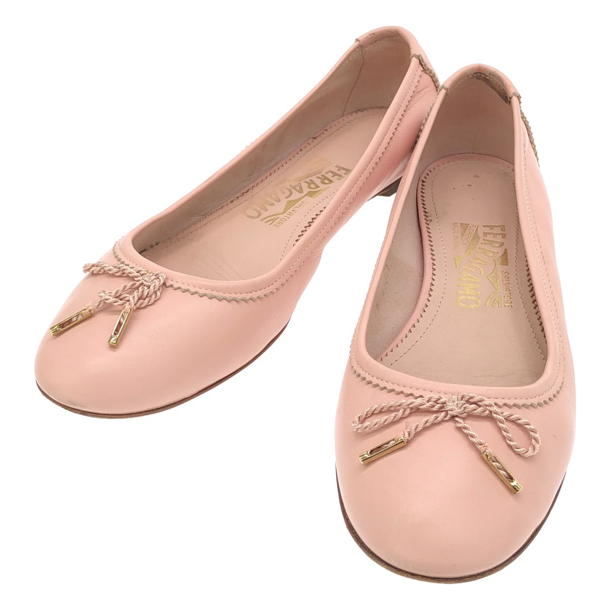 Salvatore Ferragamo サルバトーレ フェラガモ ENEA フラットパンプス ピンク 5 1/2